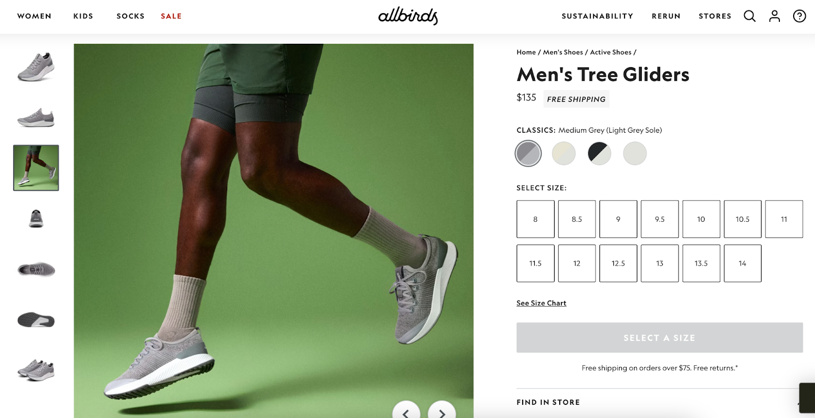 allbirds - product page description example 