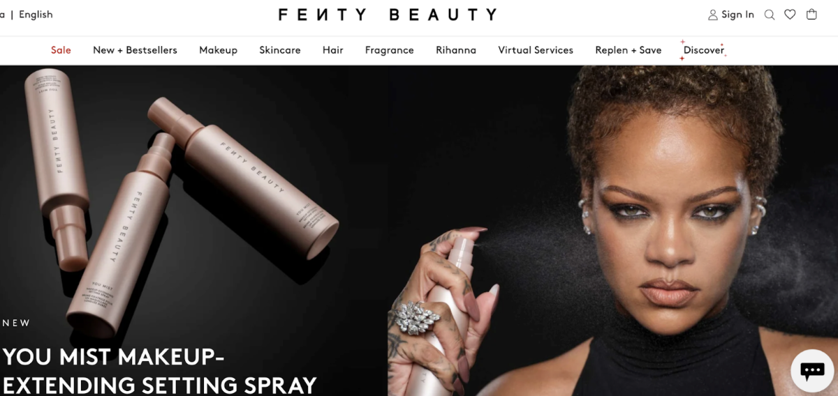 An image from Fenty Beauty's website homepage